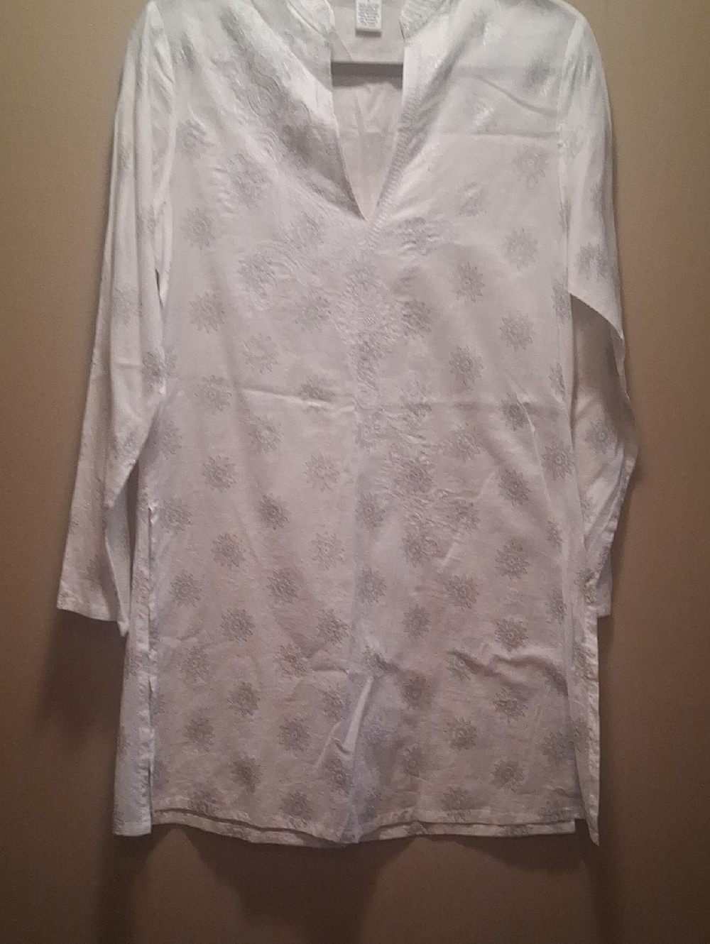 Little Embroidered White Tunic Top L